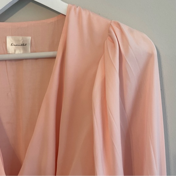 REVOLVE LINE & DOT Boho Silky Wrap Blouse in Blush Pink - Size Small - Picture 6 of 13